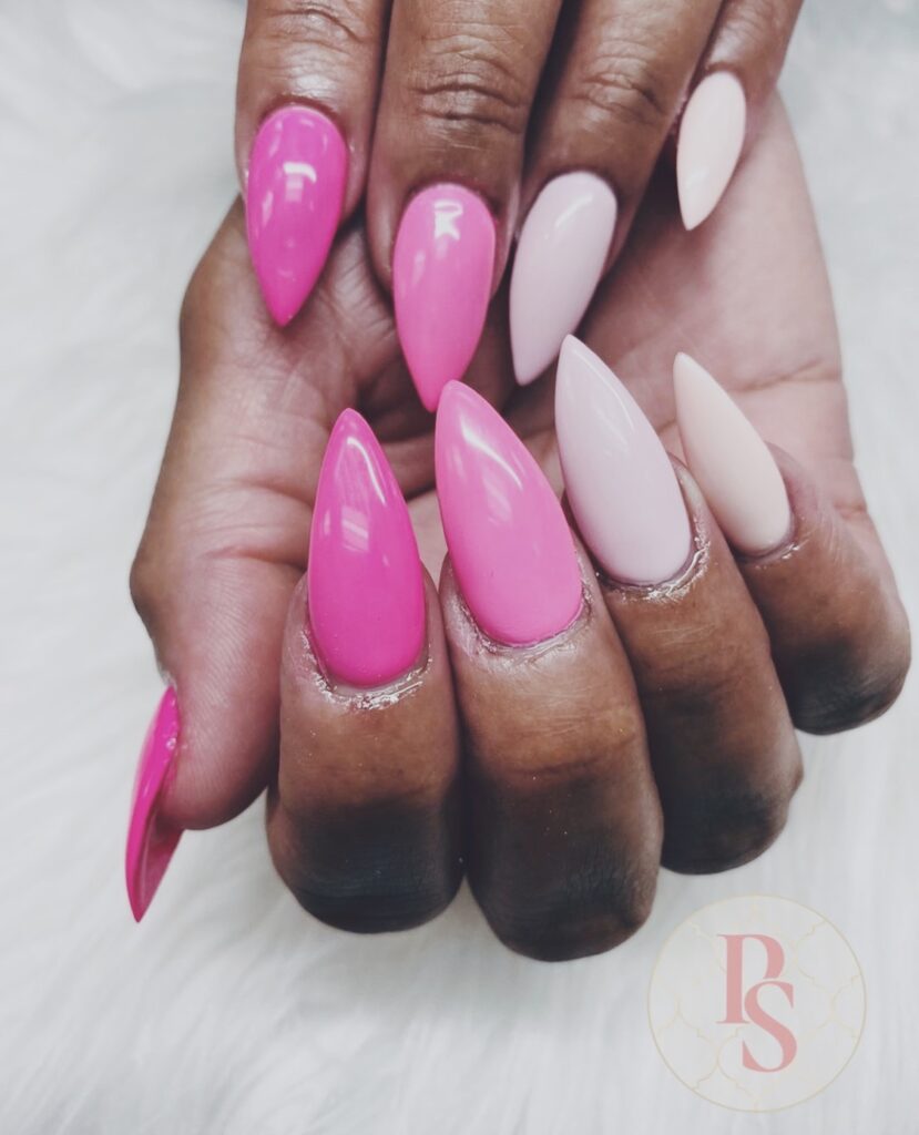 pink ombre dip manicure