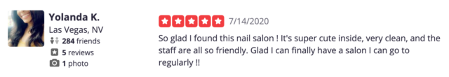 5-Star Yelp Review by Yolanda K.